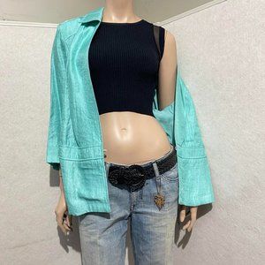 Notations turquoise light jacket blazer  Size 1X